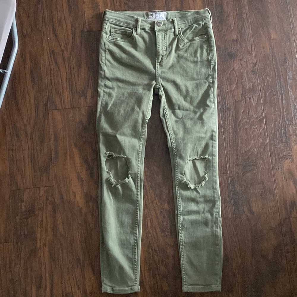 Green free people jeans size 26